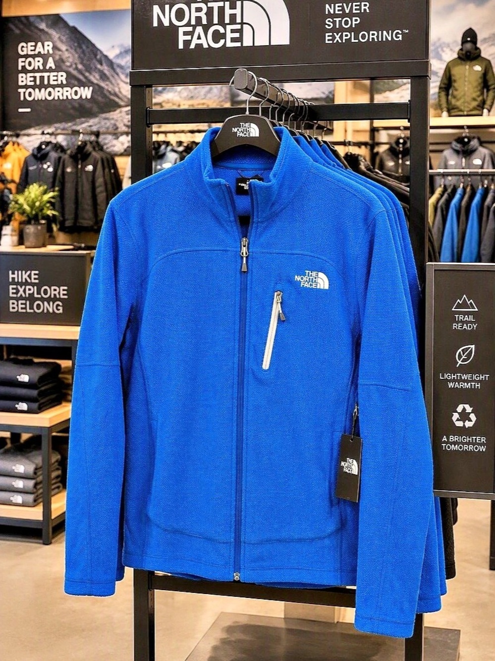 The North Face Full Zip Grid Fleece Jacket Blue